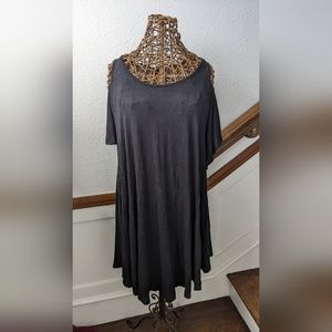 Cold Shoulder Black Dress